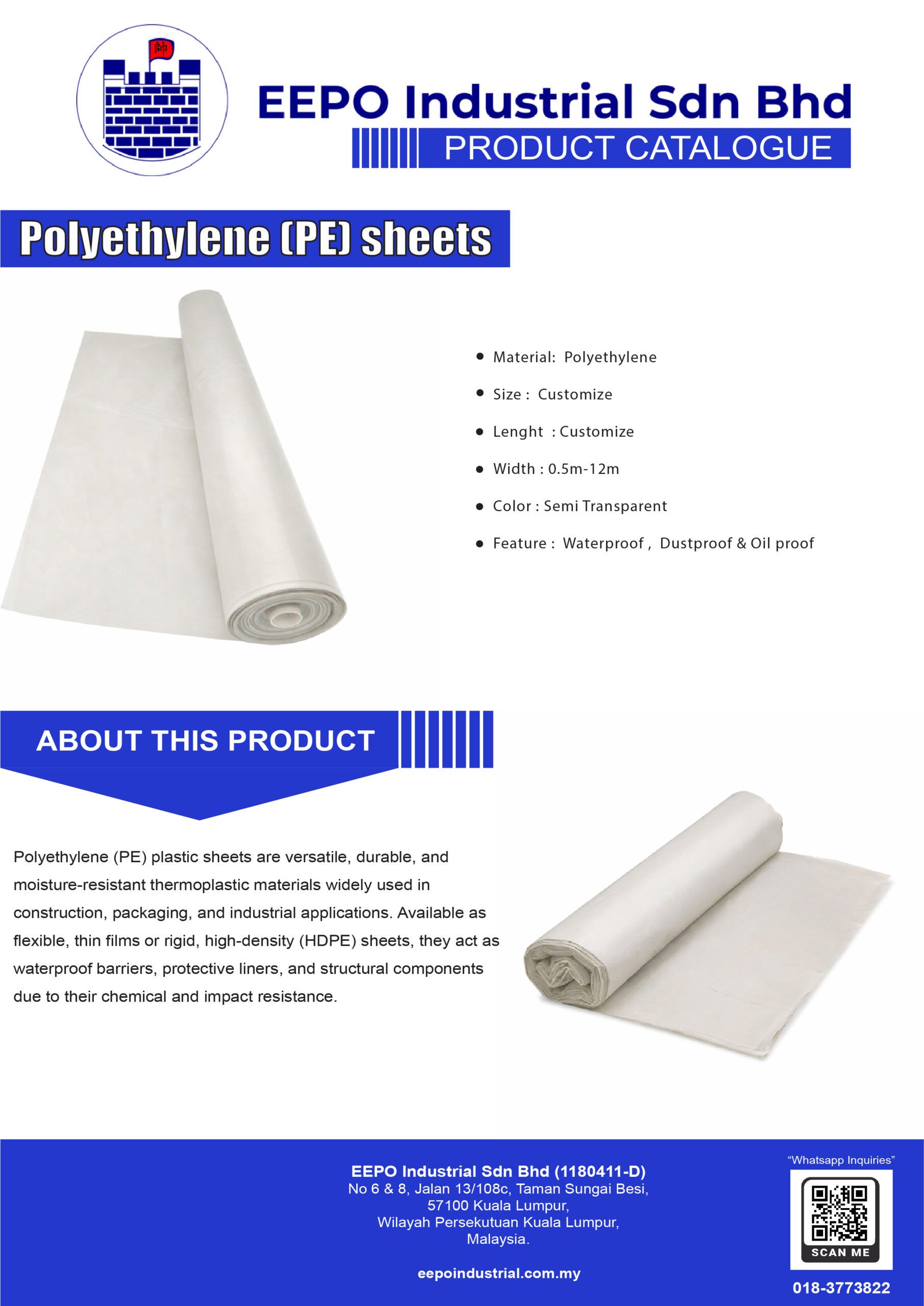 Polyethylene (PE) sheets