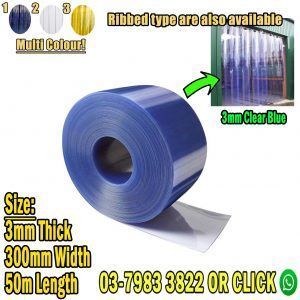 PVC Strip Curtain Clear Blue