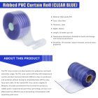 Ribbed PVC Curtain Roll (CLEAR BLUE)
