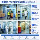 Ribbed PVC Curtain Roll (CLEAR BLUE)